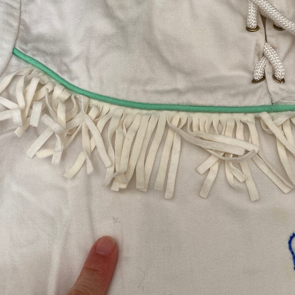 Mel Jacks Ivory Pullover Fringe Detailing Girls Size XS / 5T - Picture 8 of 10